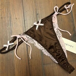NWT for love and lemons Jayden satin thong